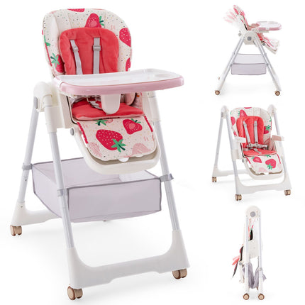 Convertible Baby High Chair, 4-in-1 Folding, Adjustable Height