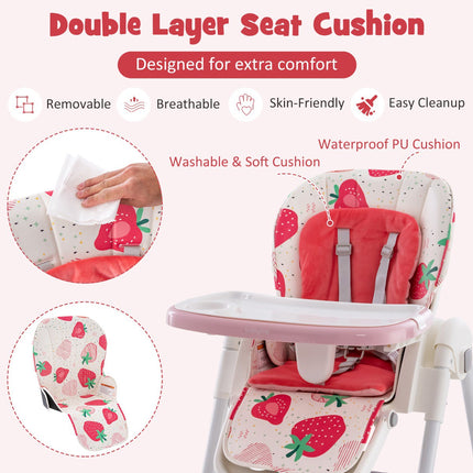 Convertible Baby High Chair, 4-in-1 Folding, Adjustable Height