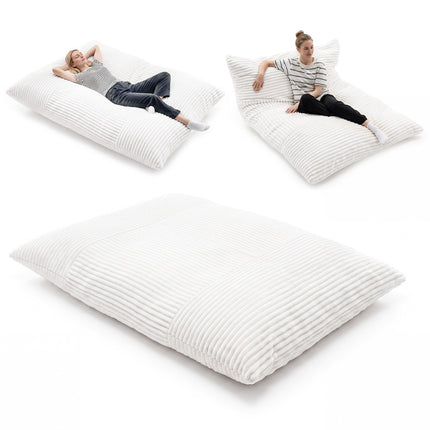 Convertible Corduroy Bean Bag Sofa Bed, Machine-Washable Cover