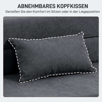 Convertible Floor Sofa Bed – Foam, Dark Grey, Includes Pillow
