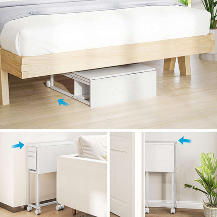 Convertible Folding Desk with Open Shelf, White