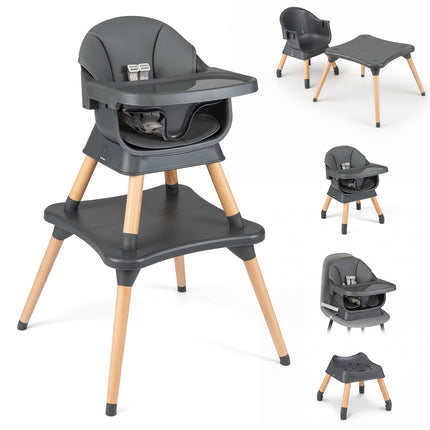 Wandelbarer Hochstuhl 9-in-1, abnehmbares Tablett, Dunkelgrau