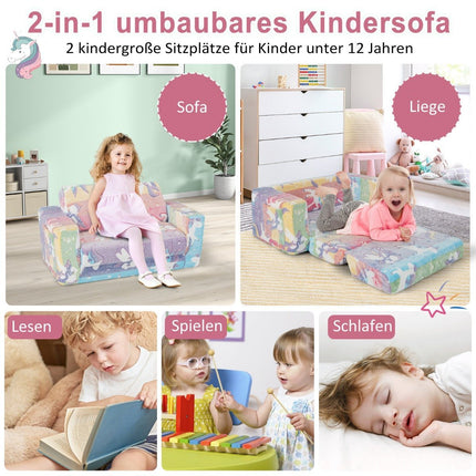 Umwandelbarer Kindersessel – Leuchtet im Dunkeln, Samt