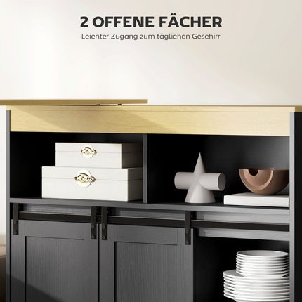Convertible L-Shaped Bar Table, Black MDF, Ample Storage