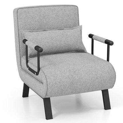 Schlafsofa, 6-fach verstellbar, Hellgrau