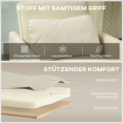 Convertible Sleeper Chair, Foam Padding, Beige Fabric