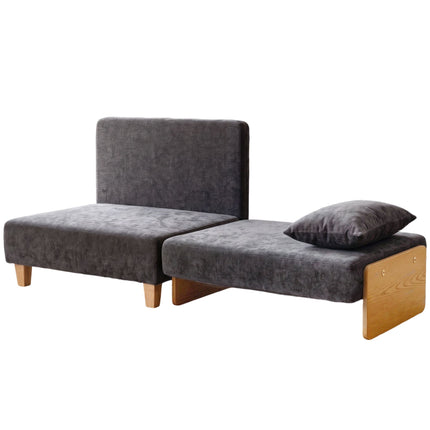 Convertible Sleeper Chair with Linen Velvet, Dark Grey
