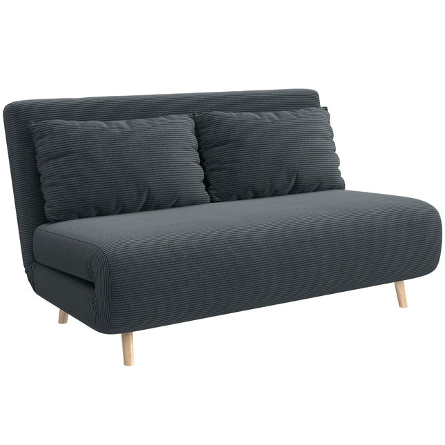 Schlafsofa, verstellbare Rückenlehne, Dunkelgrau, 141x90x81 cm