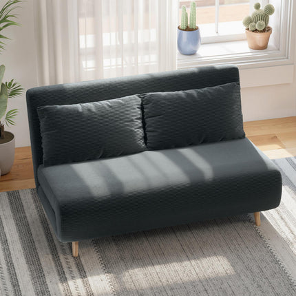 Schlafsofa, verstellbare Rückenlehne, Dunkelgrau, 141x90x81 cm