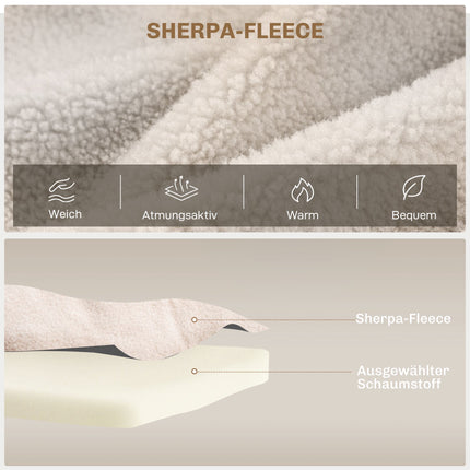 Schlafsofa aus Samt mit Kissen, Beige