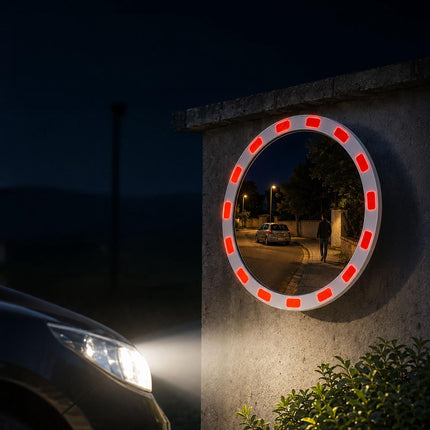 Convex Traffic Mirror, 30 cm, Shatterproof, Weather-Resistant