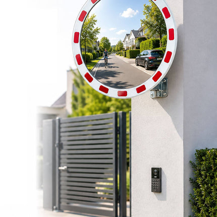 Convex Traffic Mirror, 30 cm, Shatterproof, Weather-Resistant