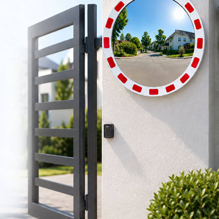 Convex Traffic Mirror, 45 cm, Shatterproof, Weather-Resistant
