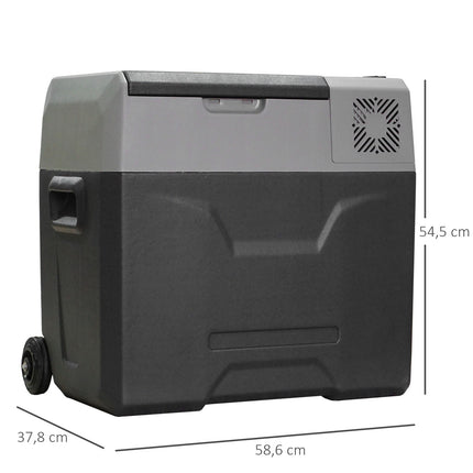 50L elektrische Kühlbox, Auto-Kühlschrank, Dual-Spannung, Grau
