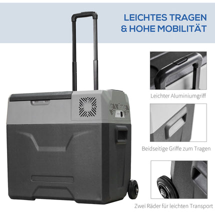 50L elektrische Kühlbox, Auto-Kühlschrank, Dual-Spannung, Grau