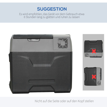 50L elektrische Kühlbox, Auto-Kühlschrank, Dual-Spannung, Grau