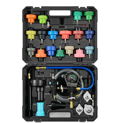 Coolant Pressure Tester Kit, 47-Piece Vacuum Refill, 3 Metal Adapters