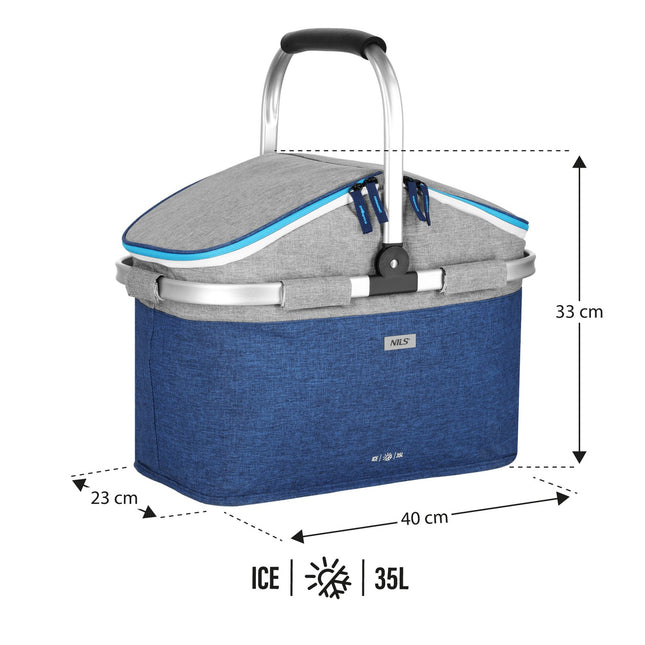 Koeltas, blauw, 35 liter inhoud