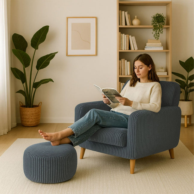Corduroy Pouf – Rundes Bodenkissen, weich & vielseitig