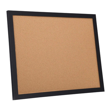 Cork Bulletin Board 36 x 24 in, MDF Frame, 10 Pins
