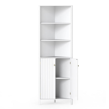 Kücheneckschrank, 2 Türen & 5 Ablagen, Weiß, 68 Zoll hoch
