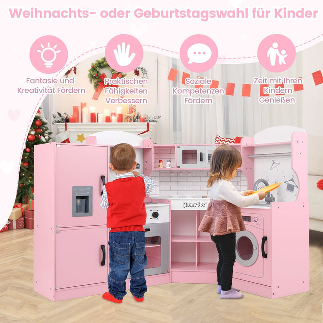 Eck-Spielküche mit Eismaschine, Mikrowelle, Backofen, Pink