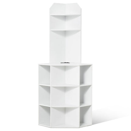 Corner Storage Cabinet, 64 Inch Tall, USB Outlets, Adjustable Shelves