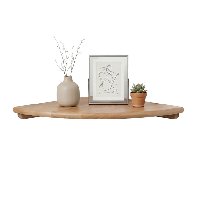 Eckwandregal, Walnuss Halbkreis, Wandmontage