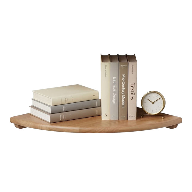 Corner Wall Shelf, Walnut, Wall-Mounted Semi-Circle