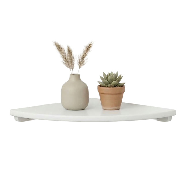 Corner Wall Shelf – Walnut, Wall-Mounted Semi-Circle