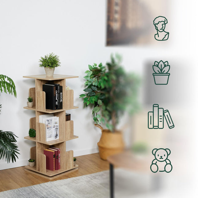 Corner bookcase with wood look