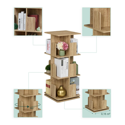 Corner bookcase with wood look
