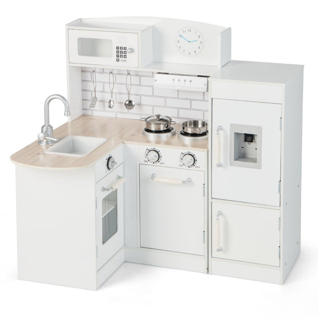 Eck-Spielküche mit separatem Kühlschrank &amp; Sound &amp; Spielzubehör Kinderküche weiß