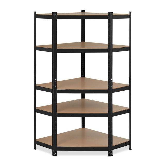 Corner shelf with 5 shelves black