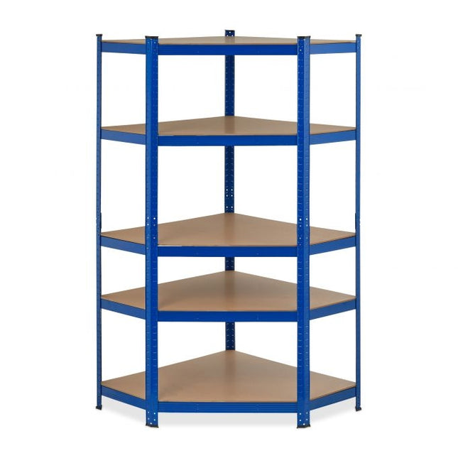 Eckregal mit 5 Böden blau