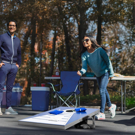 Cornhole Set, 3x2 Ft Weatherproof Foldable, 8 Bean Bags