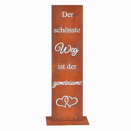 Gartenschild aus Cortenstahl – witterungsbeständige Außendekoration
