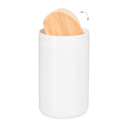 Kosmetický koš s výklopným víkem, bambus