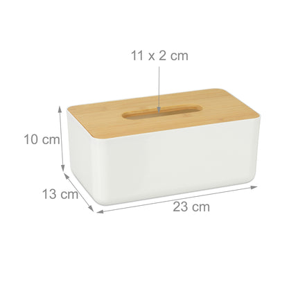 Cosmetic box for paper tissues with wooden lid
