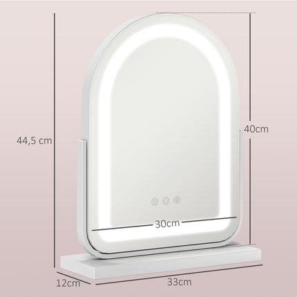 Kosmetikspiegel mit LED-Beleuchtung, 360° drehbar, 33x44,5 cm