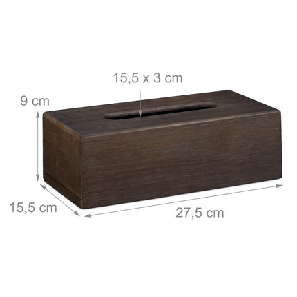Box na kosmetické kapesníky, bambus, hnědá