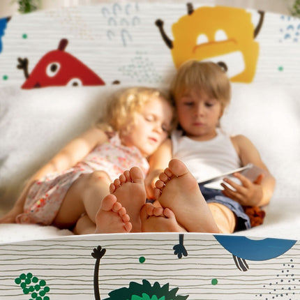 Cot small monsters with shelf