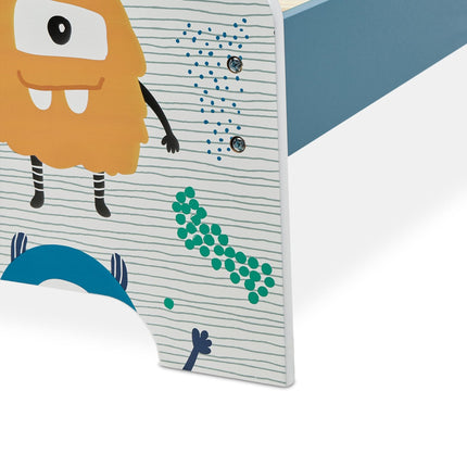 Cot small monsters with shelf