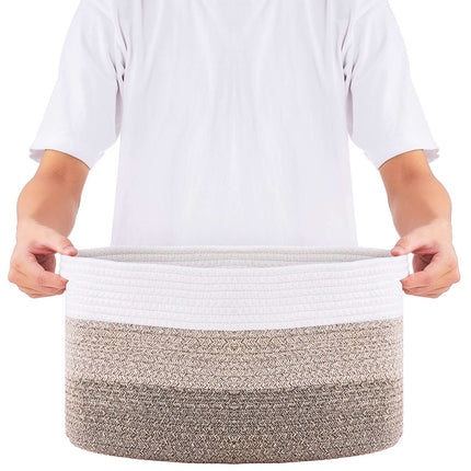 Cotton Rope Storage Baskets, 3-Pack 22L With Handles