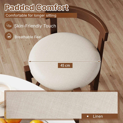 Counter Height Bar Stools Set of 2 with Backrests, Beige, 24 Inch Seat Height