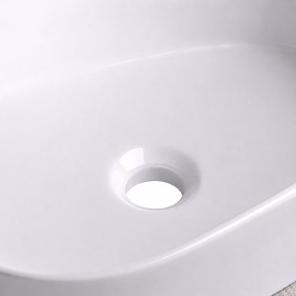 Countertop Ceramic Washbasin, White, 55 x 34 x 14.5 cm