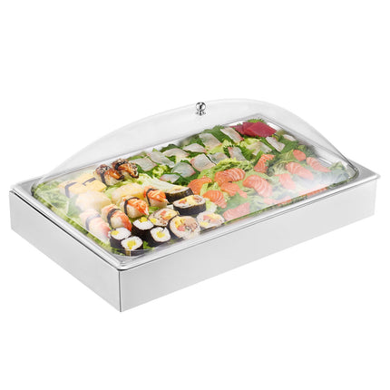 Countertop Condiment Server, 1/1 Pan, Lid, 3 Ice Trays