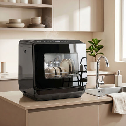 Countertop Dishwasher, 6L Tank, 5 Programs, Drying, Black