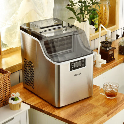 Arbeitsplatten-Eiswürfelbereiter, 18 kg/Tag, 3,2 L, Selbstreinigend
