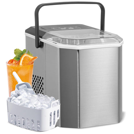 Countertop Ice Maker, 26 Lb Day, 2-Size Bullet, Self-Clean
